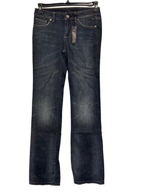 London Jean Womens Dark Wash Bootcut Denim Jeans Size 2 Cotton Blend
